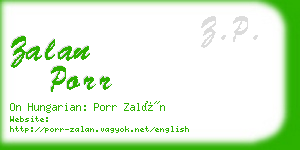 zalan porr business card